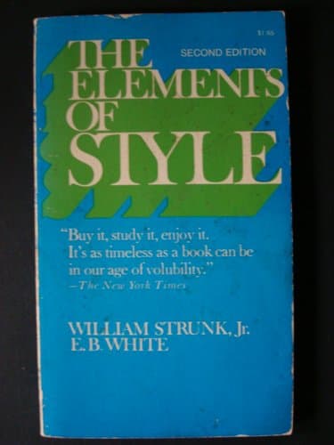 Book cover for Elements of Style 2ND Edition by William Strunk Jr. and E. B. White