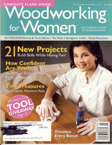 Book cover for Woodworking for Women Magazine May 2006 by Jeanne Stauffer
