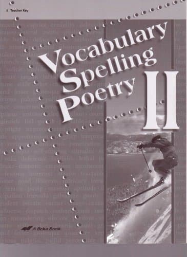 Book cover for Vocabulary Spelling Poetry II (8 Teacher Key) by A Beka