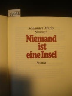 Book cover for Niemand ist eine Insel. by Johannes Mario Simmel