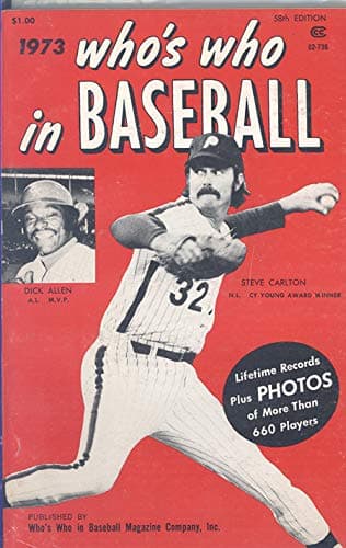 Book cover for Who's Who in Baseball 1973 (Steve Carlton on Cover) by Various articles